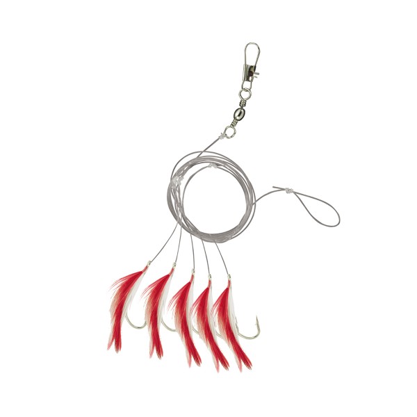 Makrelen System Red White Feathers