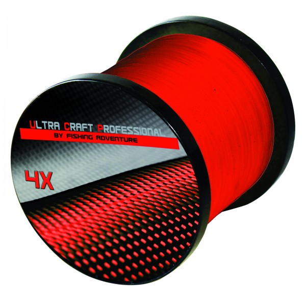 Ultra Craft Professional 4X PE Line Red - 100 Meter - 0,24mm / 15,9 kg